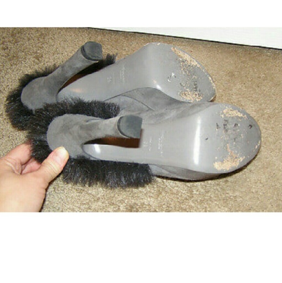 YSL gray suede Mohawk "Palais" platform pumps 8.5 - Picture 5 of 8